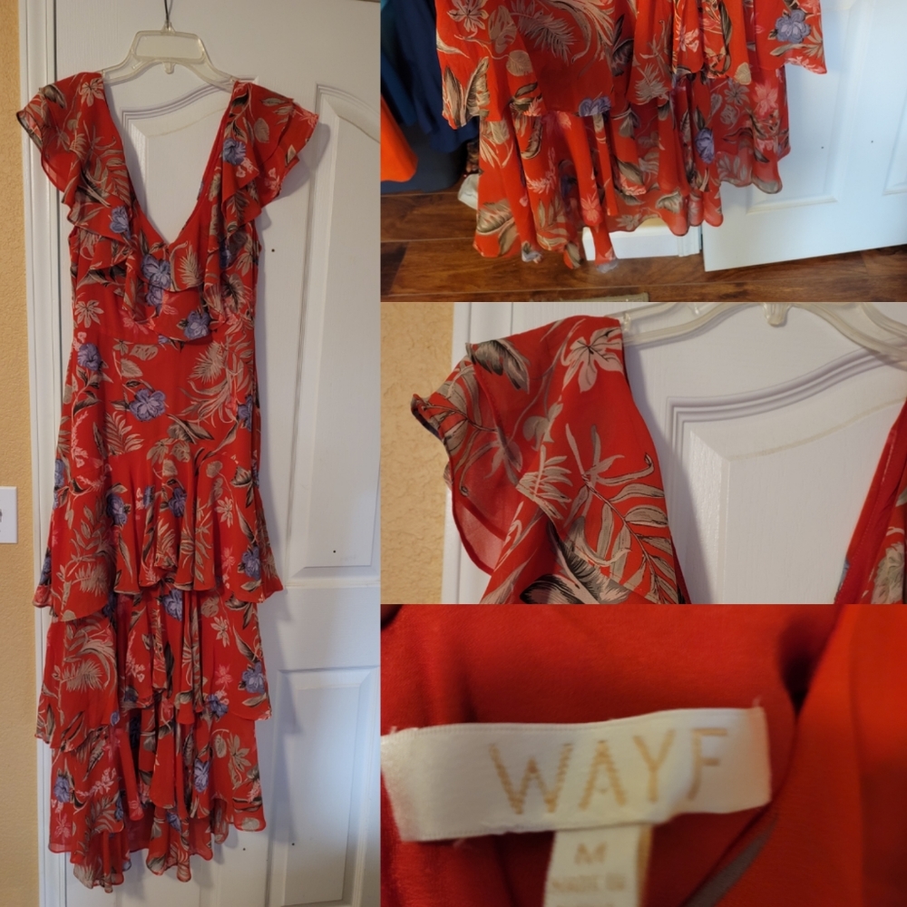 WAYF MIDI RUFFLE DRESS